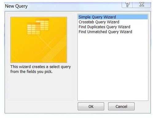 Access Query Wizard