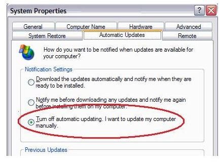 How to Disable Windows Update for Windows XP and Windows Vista