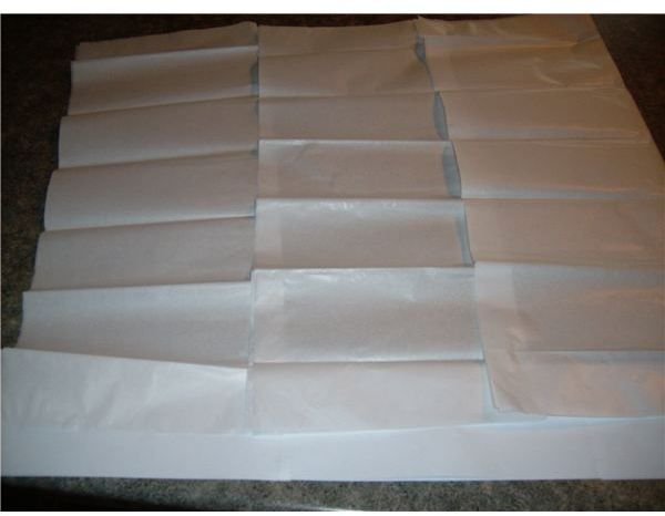 Layered tissue paper for chef hat