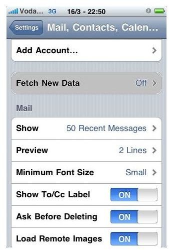 Edit the Fetch Data Settings