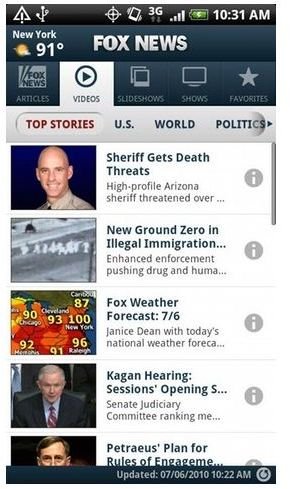 Fox news Android app