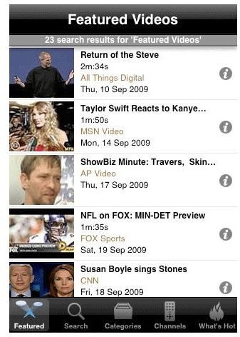 Truveo Video Search iPhone App