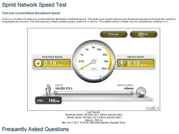 Check Your Connection With The Sprint Wireless Data Card Speed Test