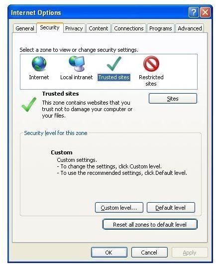 Screenshot - IE Internet Options - Sec-trust