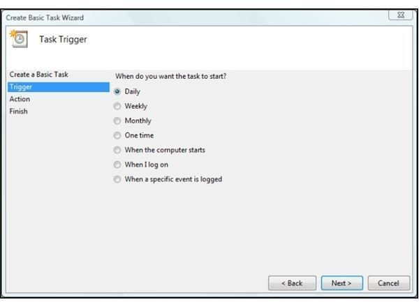 Task Trigger Dialog