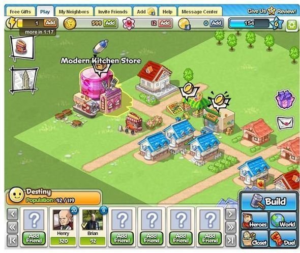 Hero City Main Screen