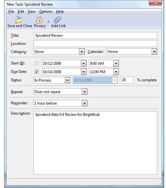 Figure 20 - New Task