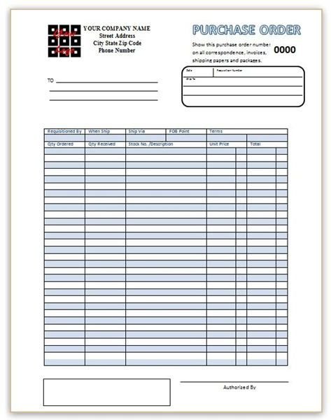 Make a Custom Purchase Order With a Template for Word - Free Downloads