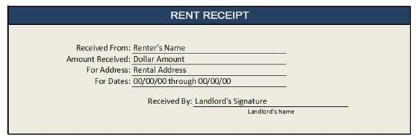 Blue and Gray Rent Receipt Templates