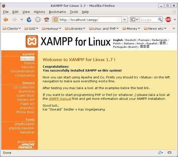 start xampp linux