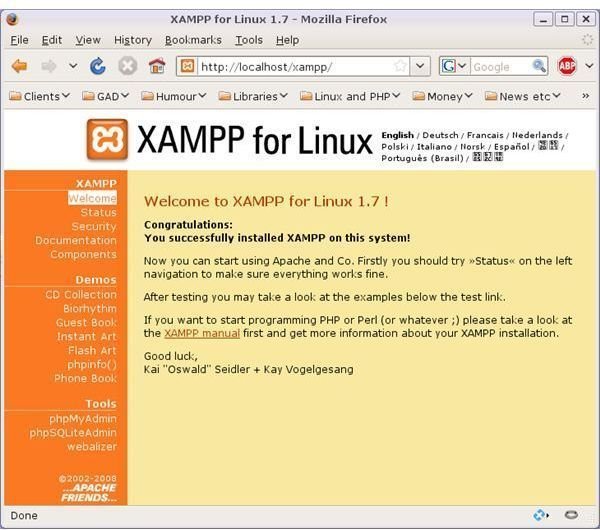 linux start xampp