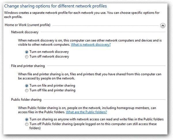 Fig 3 - Checklist for Sharing Printer on Windows 7 Network