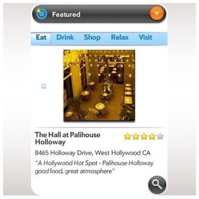 Mobile by Citysearch Palm Pixi App