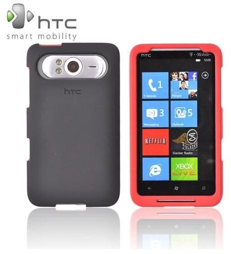 Original HTC HD7 HTC HD7s Rubberized Plastic Case Red-Black