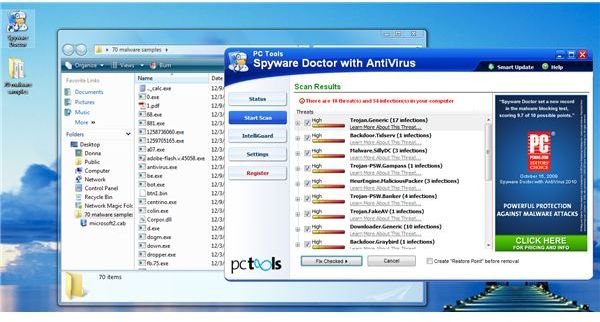 Total Detection by Spyware Doctor with AntiVirus