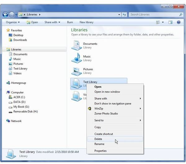 Deleting a Library
