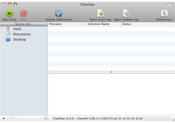ClamXav anti-virus software for Mac OS X