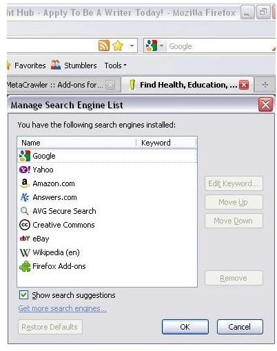 How to Add Metacrawler to Firefox Search Bar: Firefox Addon Help