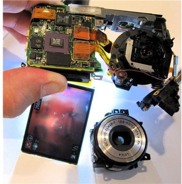 Partly disassembled Lumix digital camera