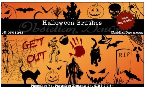 Halloween Vectors Brushes by redheadstock