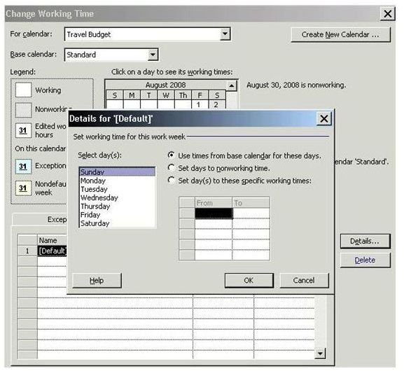 How to Create a Calendar for Tasks Inside a Project for Microsoft Project 2007