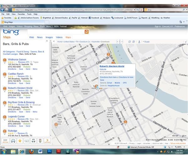 Local business information is easy to find with Bing Maps.