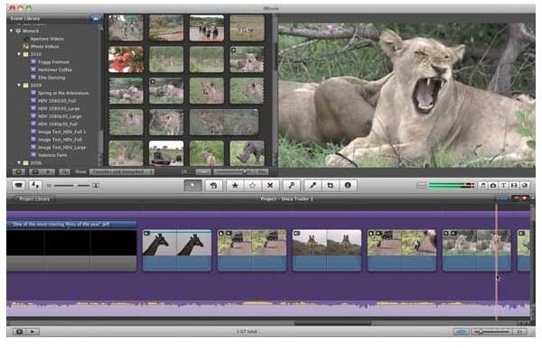 does apple imovie hd store hires movie files internally