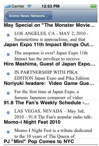 Anime News Network iPhone App