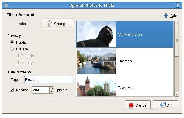 Nautilus Flickr uploader for Linux