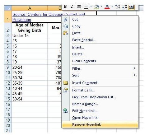 how to remove hyperlink in excel libre