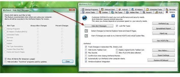 Hiding Alert Messages in WinPatrol