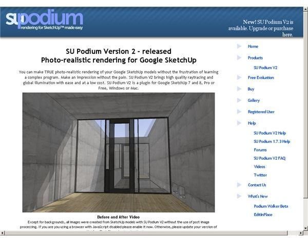 sketchup rendering item in podium interior