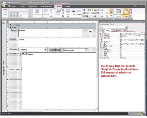 MS Access Query Input Parameters in a Form