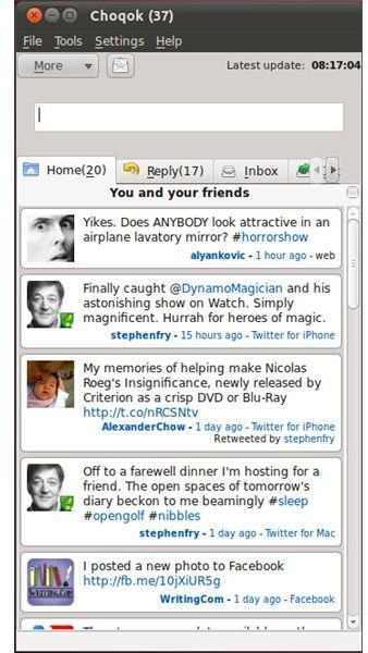 Choqok Twitter app for Linux