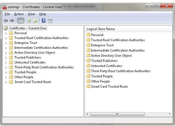 What is Windows 7 Certificate Manager?