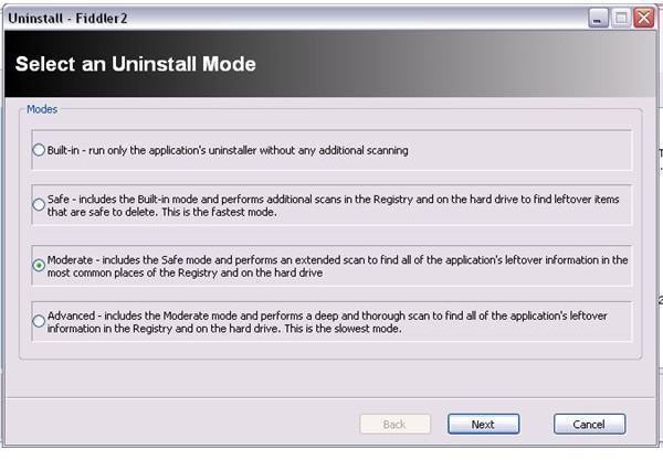 Uninstall Modes of Revo Uninstaller