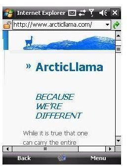 ArcticLlama IE Mobile One Column View