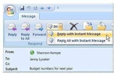 Outlook Instant Messaging - How to Use Office Communicator Within Outlook