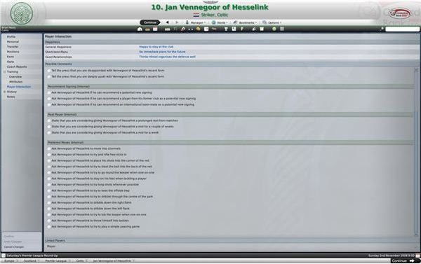 Asking a player to learn a preferred move in FM2009