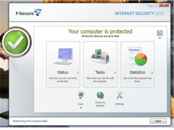 UI of F-Secure Internet Security