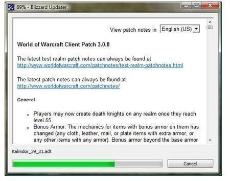World of Warcraft Patch Window