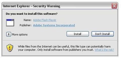 cannot install flash player on windows xp