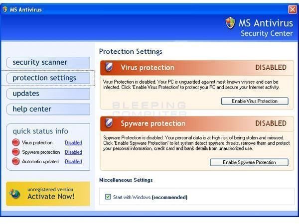 Beware: Microsoft doesn't make MS Antivirus 2008