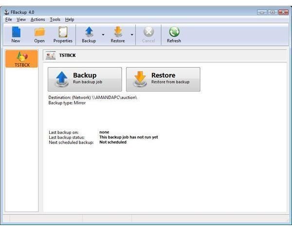 fbackup backup settings