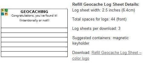 geocaching logsheet