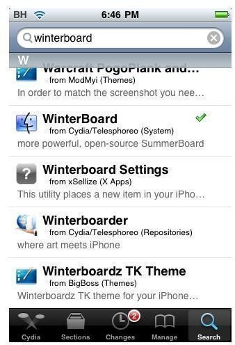 Cydia: Download Winterboard