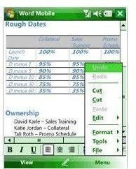 Windows Mobile Word in action