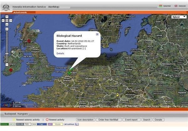 How does Google Maps work on other websites? By accessing the Google API, as demonstrated by AlertMap