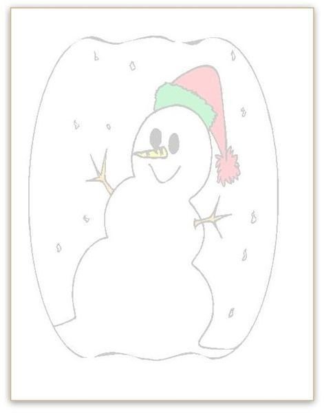 Winter Backgrounds for Word Documents: Snowman