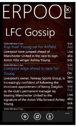 Liverpool FC Windows Phone app